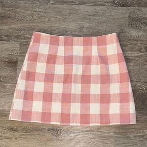 Plaid Pink and White Women's Skirt